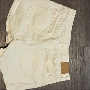 H&M Off-White Denim Shorts